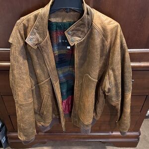 Vintage Men's Brown Leather Jacket Large